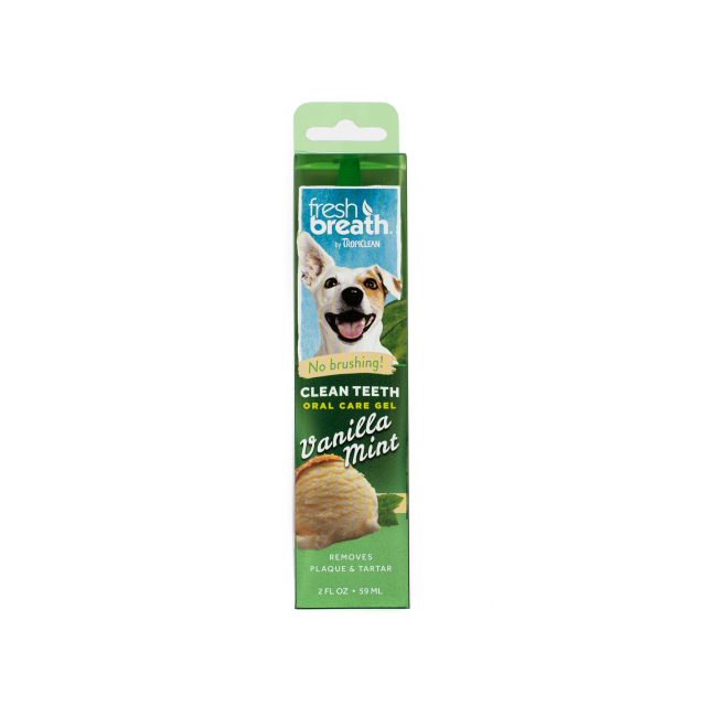 Gel dentar fără periaj cu aromă de vanilie şi mentă TROPICLEAN FRESH BREATH ORAL CARE GEL VANILLA MINT
