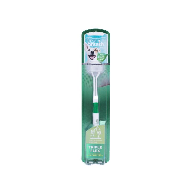 Periuţă de dinţi pentru câini talie mică TROPICLEAN TRIPLEFLEX