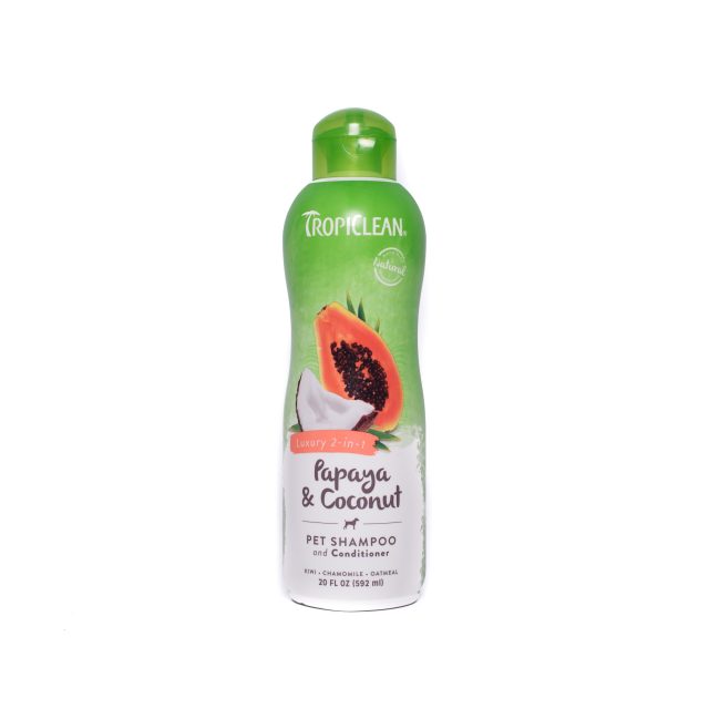 Şampon şi balsam TROPICLEAN PAPAYA & COCONUT - Luxuriant 2 în 1