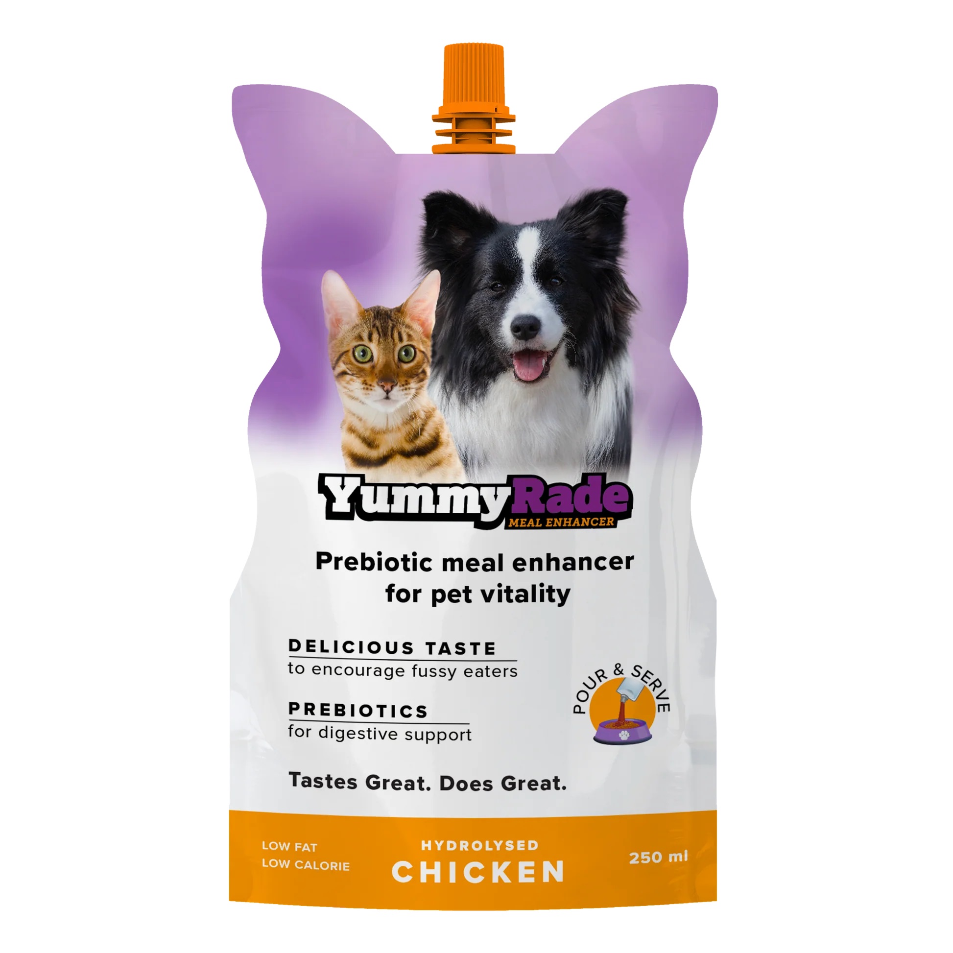 Topping pentru hrană câini și pisici YummyRade  - Pui -  250 ml